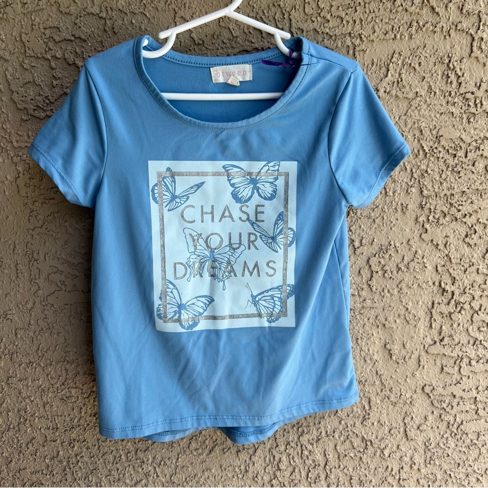 btween Light Blue Butterfly Graphic Tee
